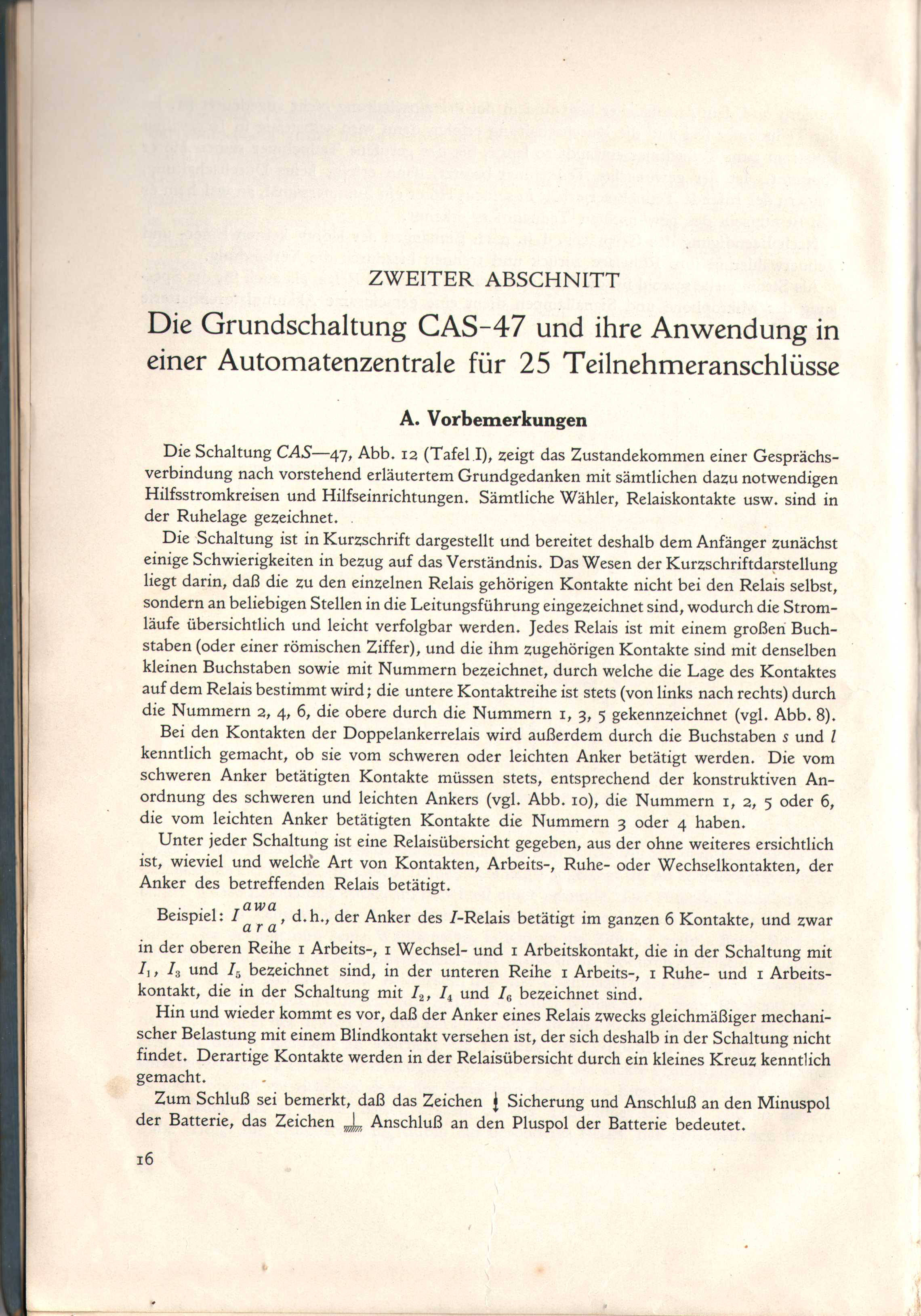 Technisches Dokument zur CAS-47 Grundschaltung